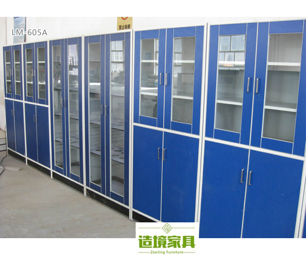 武汉铝木药品柜LM-605A铝框木板白框蓝门